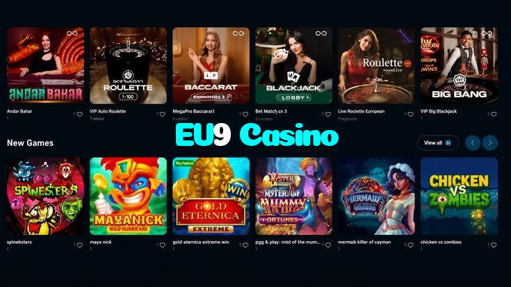 EU9 Casino casino presented on mobile device in Pakistan with slots and live games